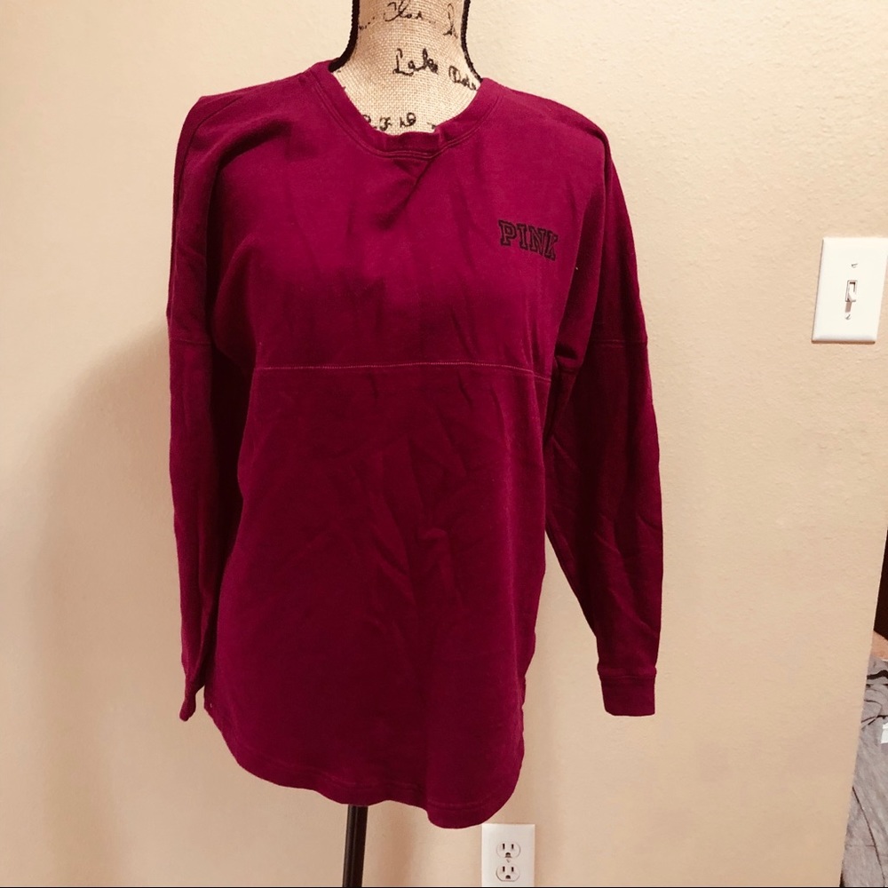 Pink crew neck pullover